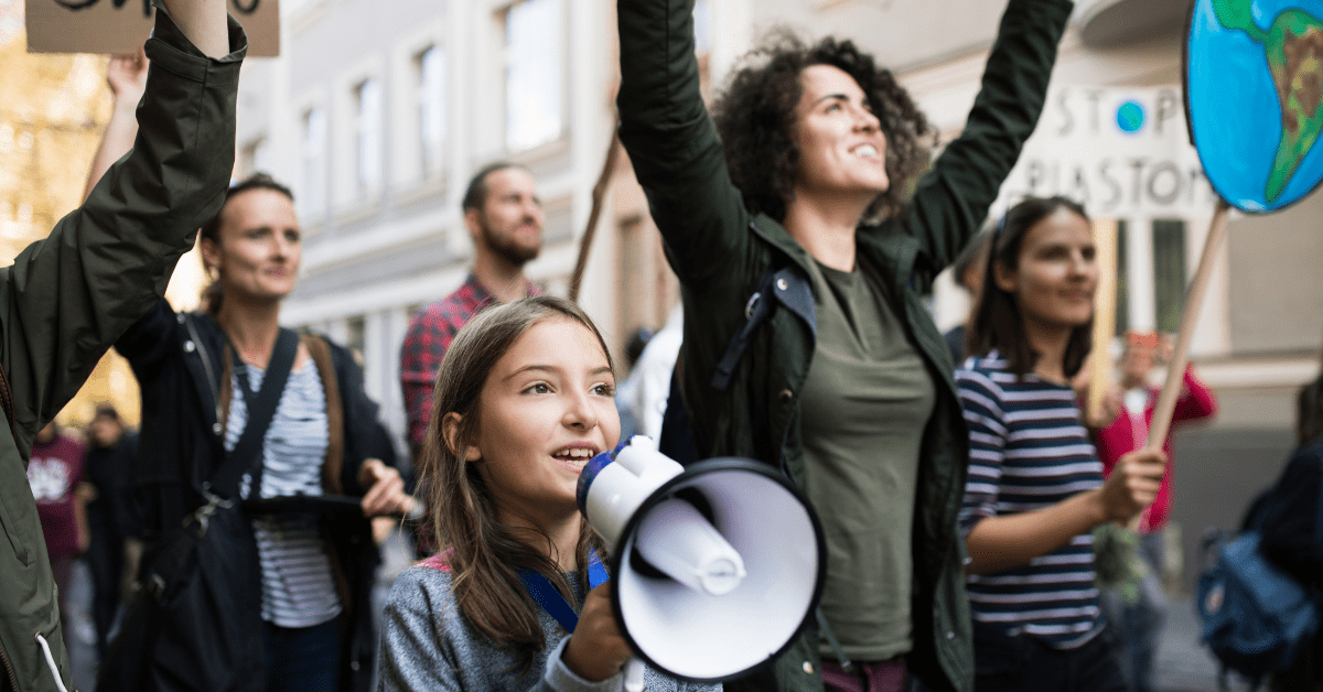 activists at protest