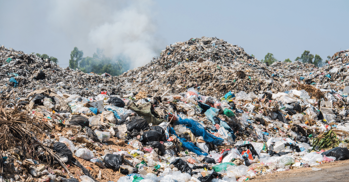 trash at a landfill